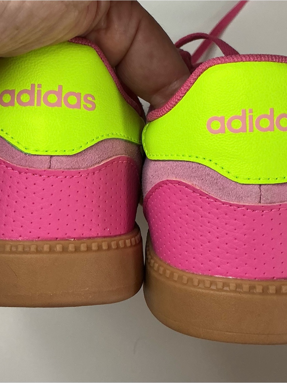 Adidas Women’s Breakneck Sleek Sneakers in Magenta and Lucid Lemon - Picture 9 of 9